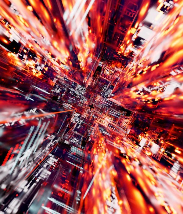 Abstract glowing lines showing data flow and focus